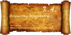 Kopeczky Alexandra névjegykártya