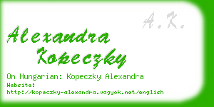 alexandra kopeczky business card